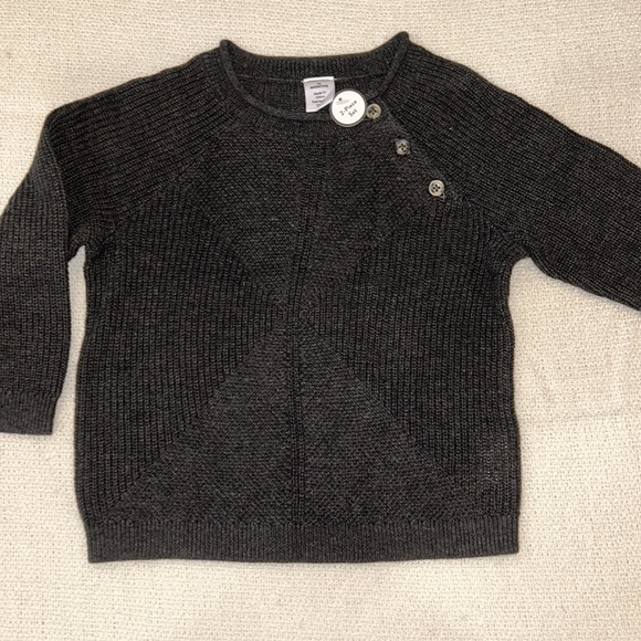 Nordstrom Rib Cotton Sweater & Leggings Set dark grey size 12 months NWT - Picture 3 of 5